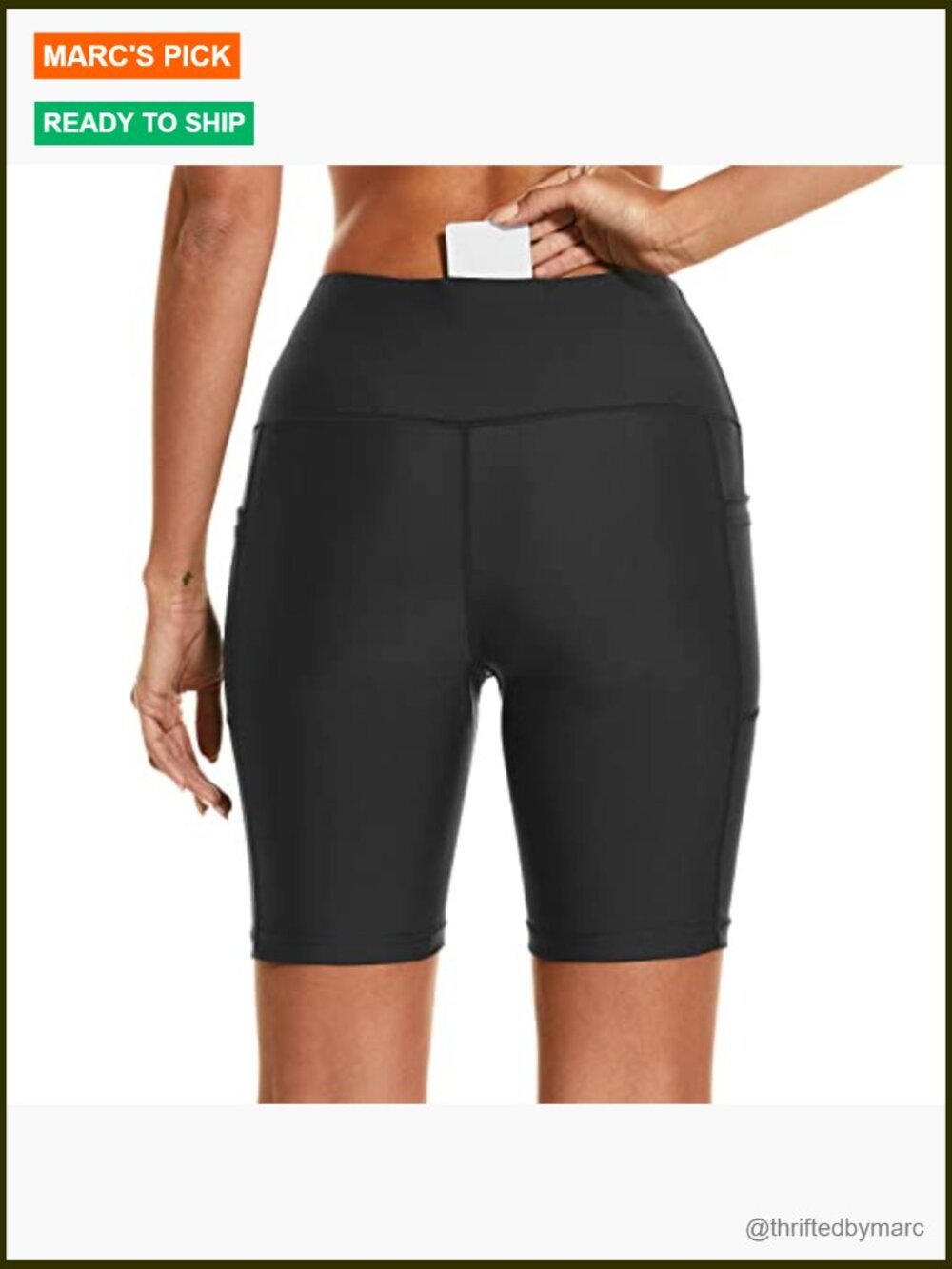 Women's High Waisted Swim Board Shorts UPF 50+ Quick Dry with Pockets Liner - Picture 4 of 7